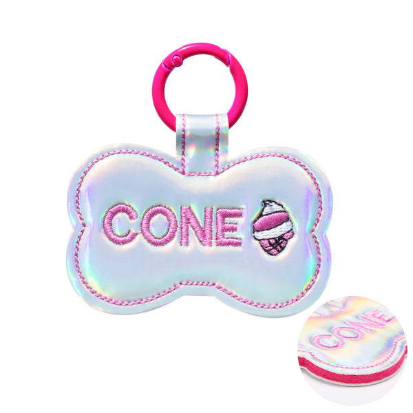 Holographic Embroidered Pet Tag - Dog Bone Shape
